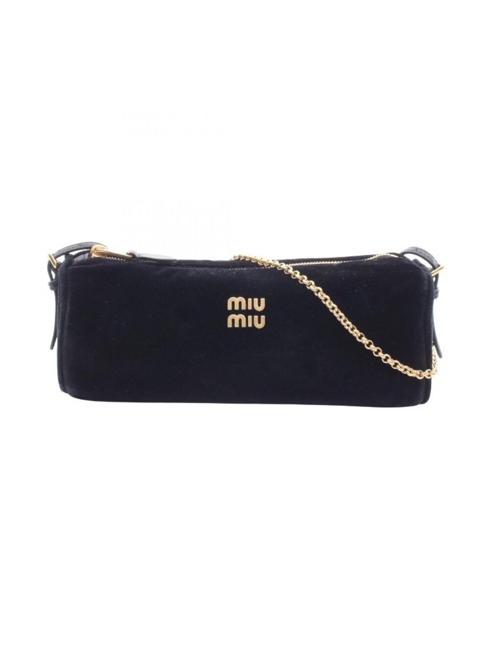 Miu Miu Black Fabric Leather Front Logo Mini Bag